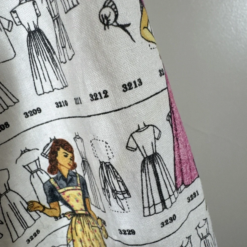 Vtg Full Denim Bib Full Apron Tie Back Sewing Patterns Handmade Pocket